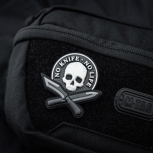 M-Tac - Naszywka 3D PVC No Knife - No Life - Czarny / Biały - 51128236