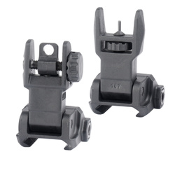 DLG Tactical - Składane przyrządy celownicze High Profile Sight Set - Czarne - DLG-167