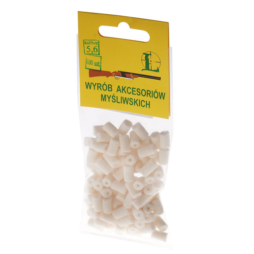 Łuszczek - Przecieraki filcowe do broni kulowej - 5,6mm - 100 sztuk - 4-001 - 5,6