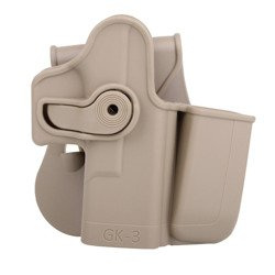 IMI Defense - Kabura polimerowa z ładownicą Roto Paddle Holster Level 2 - Glock 17/19/22/23/31/32/36 - Desert Tan - IMI-Z1023