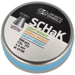 JSB - Śrut do wiatrówki SCHaK Heavy Weight - 4.5 mm - 0.535g - 500 szt. - 001045-500-BLUE