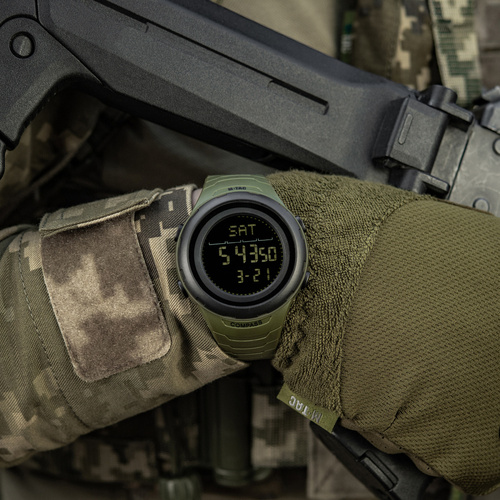 M-Tac - Zegarek taktyczny 2166 - LED - 5 ATM - Zielony - 50008001