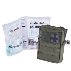 Mil-Tec - Apteczka z wyposażeniem First Aid Set - Duża, 43 elementy - Zielony OD - 16025501