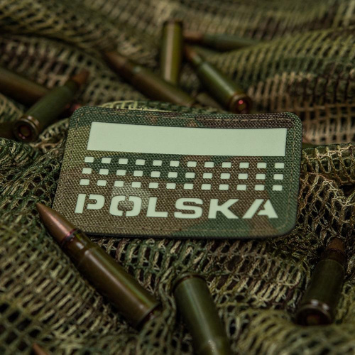 M-Tac - Naszywka Z Flagą i Napisem Polska - Laser Cut - Piksele/Prostokąt - Multicam / Fluo - 51007208