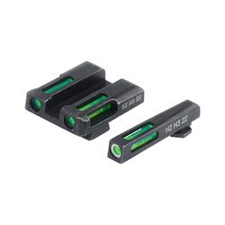 Hiviz - Trytowo-światłowodowe przyrządy celownicze LiteWave H3 - Glock - Zielone - Biała obwódka - GLN325