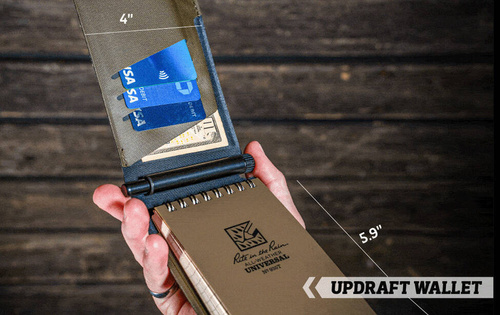 Rite in the Rain - Portfel wodoodporny Monsoon Updraft Wallet - Oliwkowy/Czarny - V935