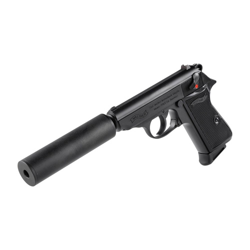 Umarex - Replika ASG pistoletu Walther PPK/S SD - Green Gas - Czarna - 2.6558