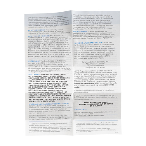 Benchmade - Nóż składany 581-03 Barrage - CPM S30V - Niebieski - 581-03