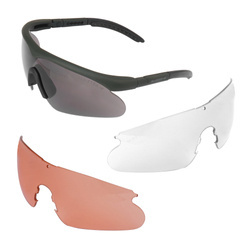 Swiss Eye - Okulary strzeleckie Raptor - Rubber Green - Smoke/Orange/Clear - M: 10163/ L: 10173