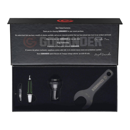 Gomander - Kompensator płomienia Quadron - 9 mm - Gwint 1/2x28 UNEF-9 - Czarny - TB0.10174