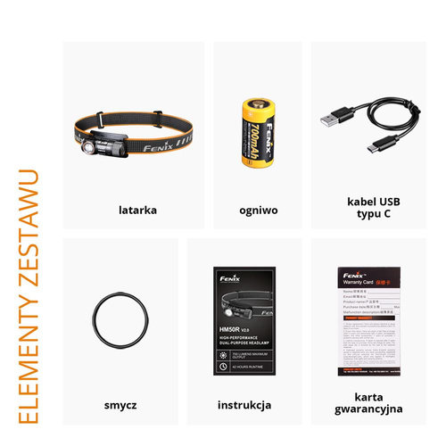 Fenix - Latarka LED / czołówka HM50R V2.0 z akumulatorem 700 mAh - 700 lumenów - HM50R V2.0
