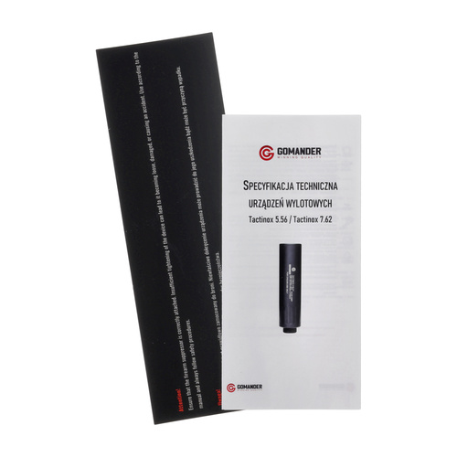 Gomander - Tłumik do broni Tactinox DT - 7.62 mm - Gwint 5/8x24 UNEF-B - Czarny - TB0.8438