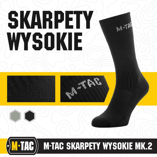 M-Tac - Skarpetki trekkingowe wysokie Mk.2 - Czarne - 30902002