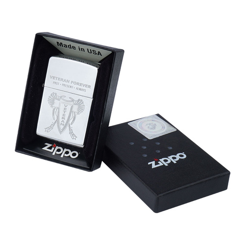 Zippo - Zapalniczka benzynowa Veteran Forever - High Polish Chrome - Z28054