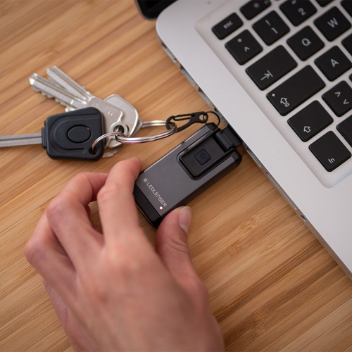 Ledlenser - Latarka LED akumulatorowa / brelok K6R - 400 lm - Z trybem czerwonym - Szara - 502577