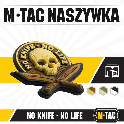 M-Tac - Naszywka 3D PVC No Knife - No Life - Coyote - 51128005