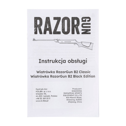 RazorGun - Wiatrówka B2 Classic - 4,5 mm - Polimer - Czarna - B2-4P 4,5