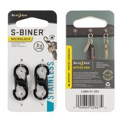 Nite Ize - Karabinek S-Biner MicroLock - Czarny - 2Pack - LSBM-01-2R3