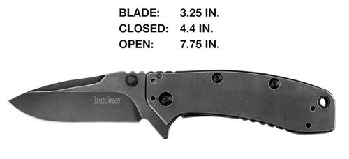 Kershaw - Nóż składany Cryo II - Metalowa budowa - Czarny - 1556BW