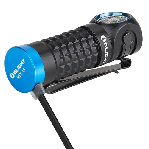 Olight - Latarka LED kątowa / czołówka w zestawie z akcesoriami Perun Mini Kit - 1000 lumenów - Czarna