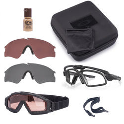 Oakley - Zestaw Operator Kit - Okulary balistyczne M Frame ALPHA - Gogle HALO - 4 wizjery - Czarny - OO9296-2344