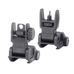DLG Tactical - Składane przyrządy celownicze Low Profile Sight Set - Czarne - DLG-166
