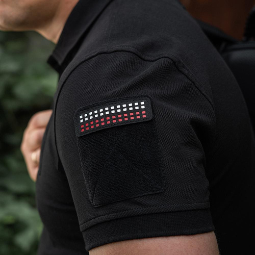 M-Tac - Naszywka Flaga Polski - Fluorescencyjna - Piksele - Laser Cut - Czarno / Czerwono / Biała - 51005102