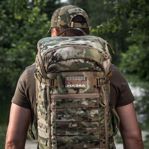 M-Tac - Naszywka Z Flagą i Napisem Polska - Laser Cut - Piksele - Czerwony / MultiCam / Biały - 51007108