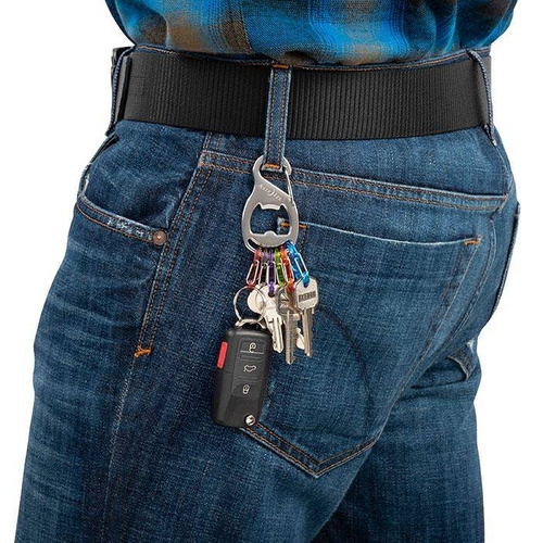 Nite Ize - Karabinek na klucze z otwieraczem KeyRack+™ S-Biner® - Czarny - KRB2-01-R6