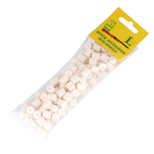 Łuszczek - Przecieraki filcowe do broni kulowej - 9mm - 100 sztuk - 4-001 - 9