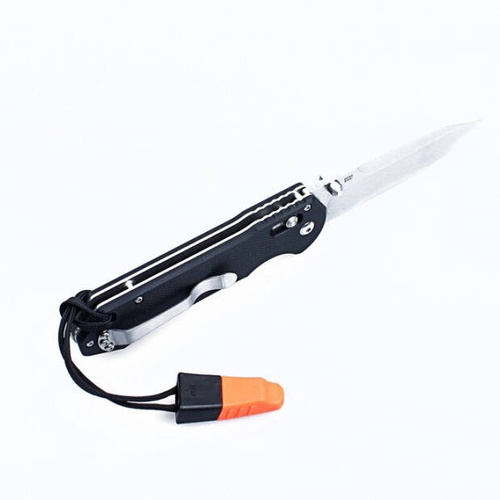 Ganzo - Nóż składany z gwizdkiem - 440C - Czarny - G7452-BK-WS