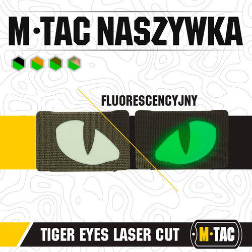 M-Tac - Naszywki odblaskowe Tiger Eyes Laser Cut - Para - Ranger Green - 51140023
