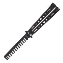 Martinez Albainox - Składany stalowy grzebień Balisong - Czarny - 02155