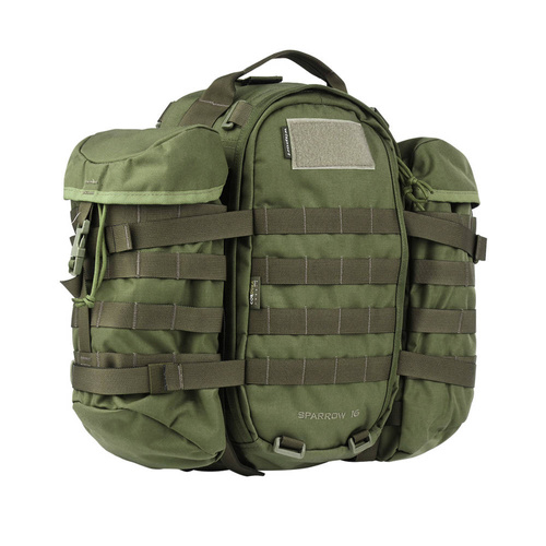 WISPORT - Plecak Sparrow 16 z dwiema kieszeniami bocznymi - 16 + 10 l - Olive Green