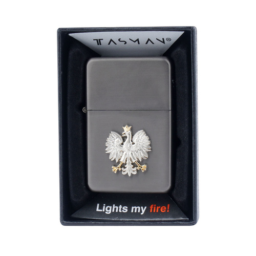 Tasman - Zapalniczka benzynowa - Orzeł - Black Nickel Brushed - Q310220