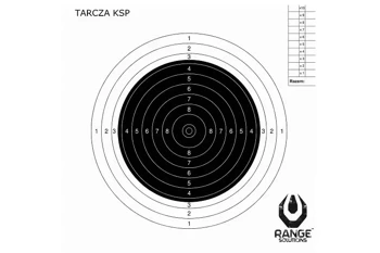 Range Solutions - Tarcza KSP Karabin Sportowy 50m - 100 szt. - 200x200 mm - Biały - RAN-14-027077-00