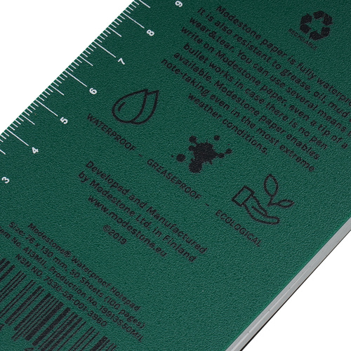 Modestone - Notes wodoodporny - 76 x 130 mm - 50 kartek - Zielony - A13MIL