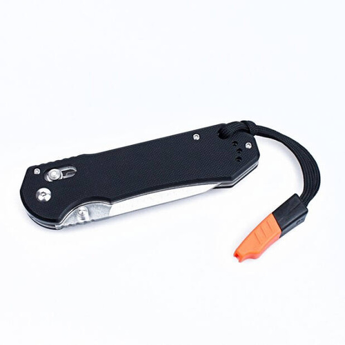 Ganzo - Nóż składany z gwizdkiem - 440C - Czarny - G7452-BK-WS