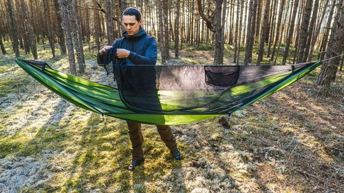 Lesovik - Hamak turystyczny DRAKA z moskitierą i zawieszeniem SNEKA - Treetop Green