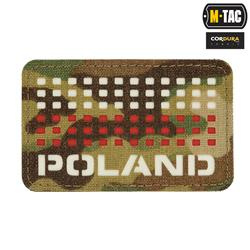 M-Tac - Naszywka Z Flagą i Napisem Poland - Laser Cut - Piksele - Czerwony / MultiCam / Biały - 51006108