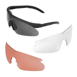 Swiss Eye - Okulary strzeleckie Raptor - Czarne - Smoke/Orange/Clear - M: 10161/L: 10171