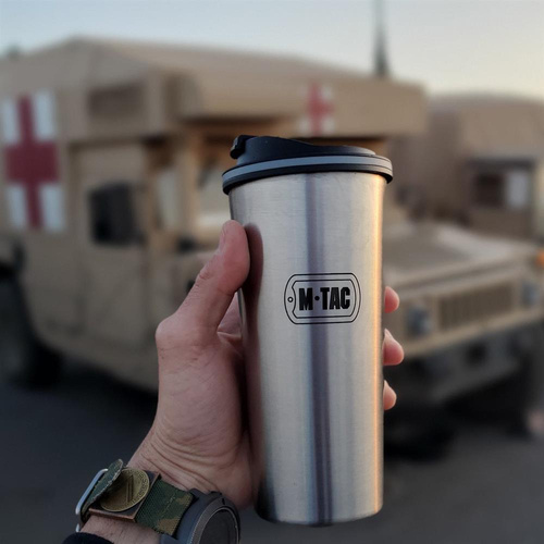 M-Tac - Kubek termiczny z pokrywką - 450 ml - Stalowy - UN-A01-450
