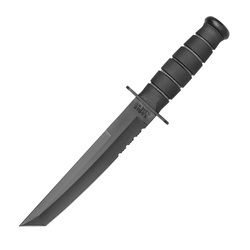 Ka-Bar 1245 - Nóż wojskowy - Tanto - Combo - Czarny - Pochwa z kydexu