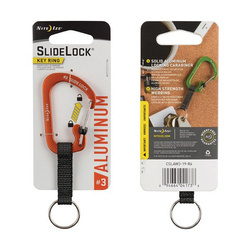 Nite Ize - Karabinek SlideLock® Key Ring Aluminum #3 - Pomarańczowy - CSLAW3-19-R6