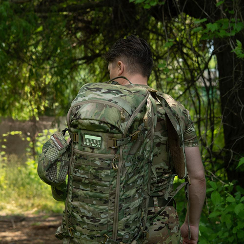 M-Tac - Naszywka Z Flagą i Napisem Polska - Laser Cut - Piksele/Prostokąt - Multicam / Fluo - 51007208