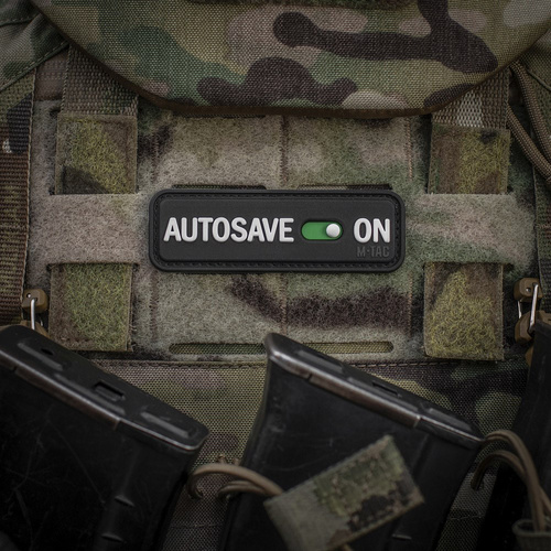 M-Tac - Naszywka Autosave PVC - 3D - Czarna - 51116702