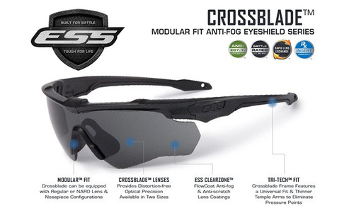 ESS - Okulary balistyczne Crossblade One Smoke Gray - Przyciemniany - EE9032-08