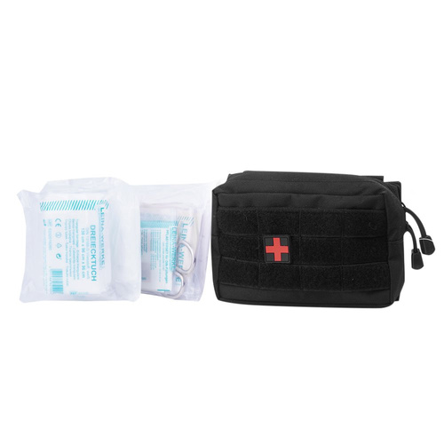 Mil-Tec - Apteczka z wyposażeniem First Aid Set - Mała, 25 elementów - Czarna - 16025302 - Apteczki pierwszej pomocy