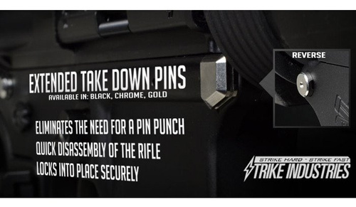 Strike Industries - Piny mocujące Extended Pivot / Takedown Pins do AR-15 - Srebrny - SI-AR-EPTP-CC