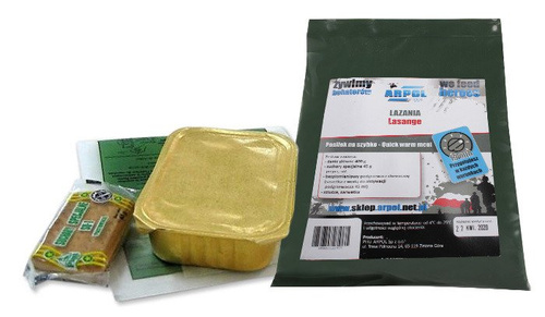 ARPOL - Racja żywnościowa - Posiłek na szybko typu MRE - Zestaw 1 Lazania z mięsem